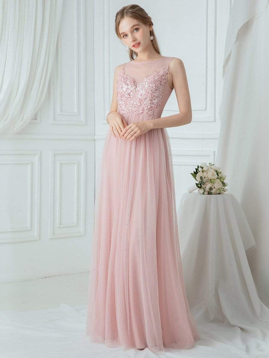 Light pink shop gown for bridesmaid