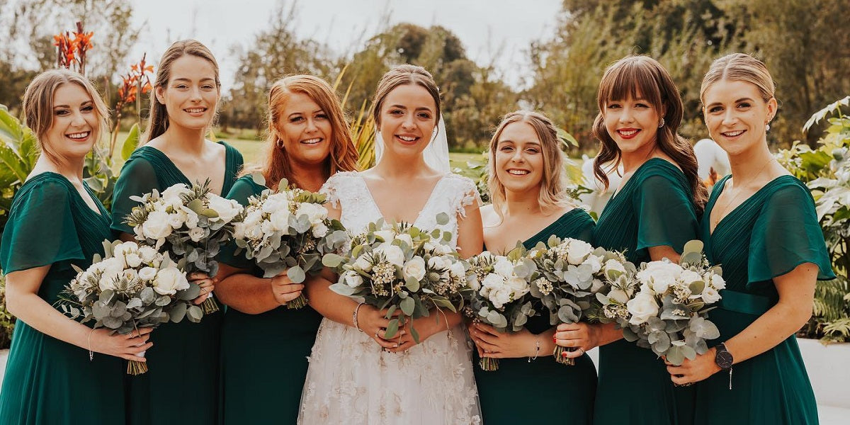 9 Flattering Bottle Green Bridesmaid Dresses for Any Body Type