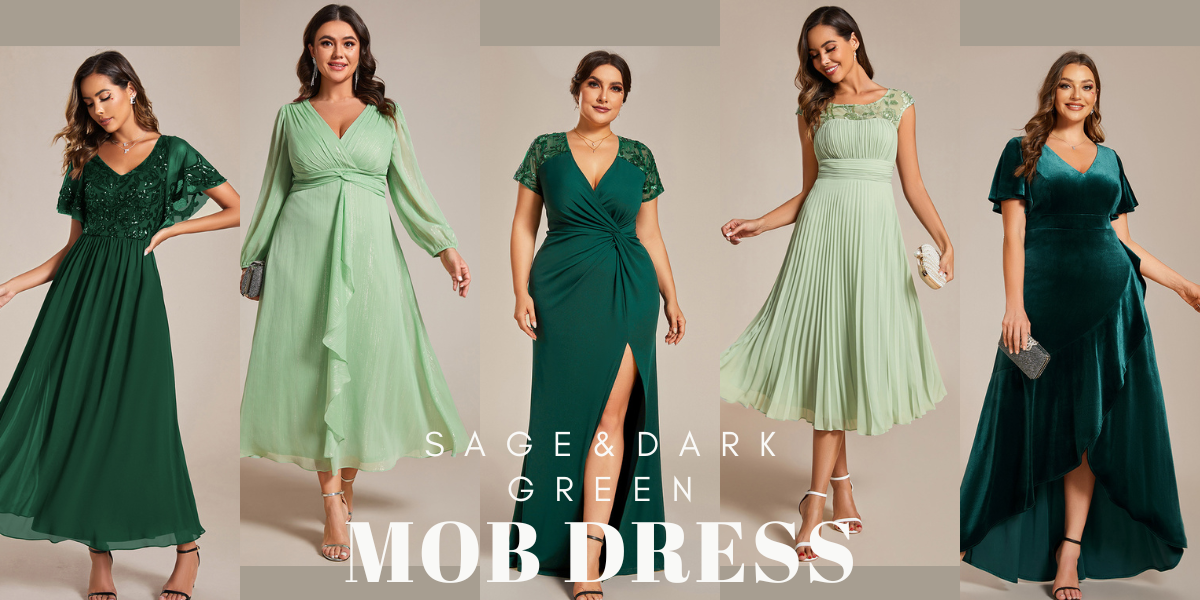 sage & dark green MOB dresses