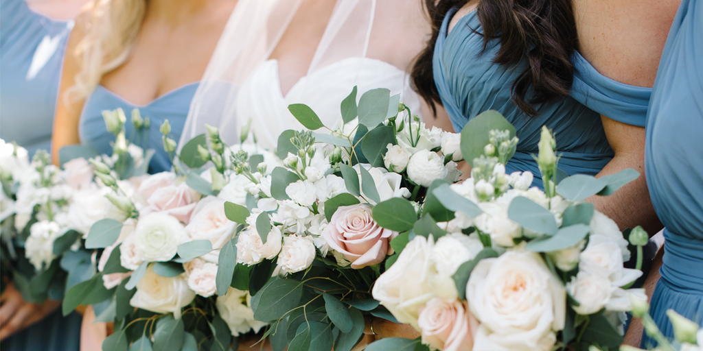 Dusty blue bridesmaid outlet dresses uk