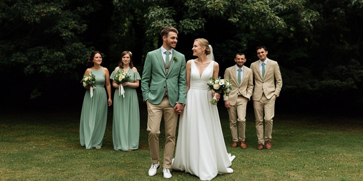 What Colour Suits Go With Sage Green Bridesmaid Dresses?