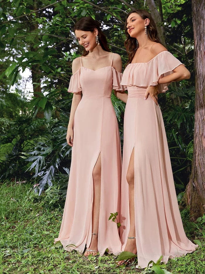 Pink Chiffon Bridesmaid Dresses