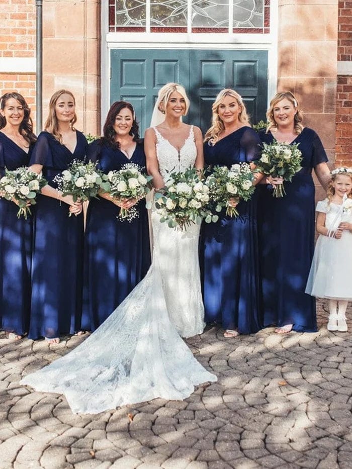 Navy Chiffon Bridesmaid Dresses