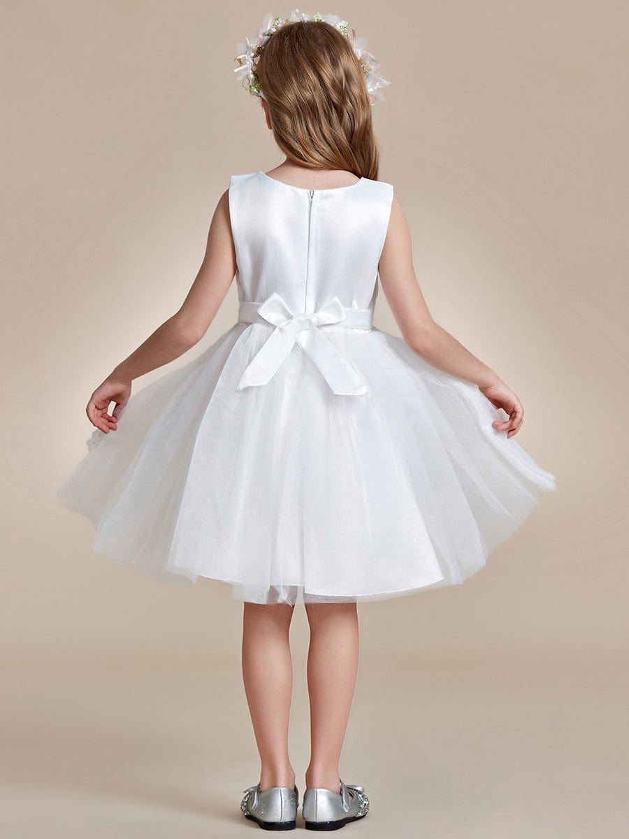 Butterfly Embroidered Sleeveless Tulle Flower Girl Dress #color_White