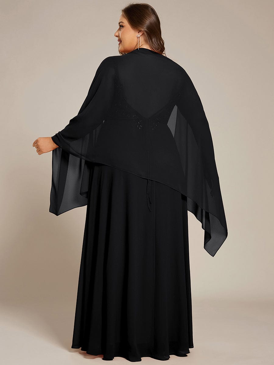 Elegant Women's Chiffon Shawl For Special Occasion #color_Black