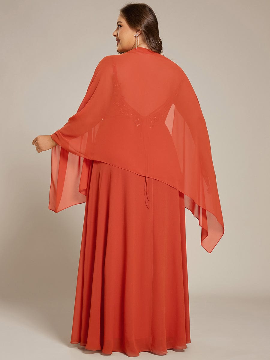 Elegant Women's Chiffon Shawl For Special Occasion #color_Burnt Orange