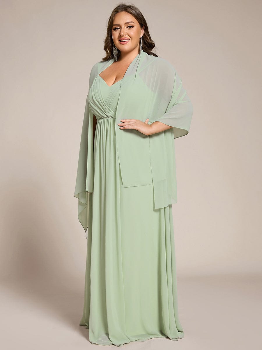 Elegant Women's Chiffon Shawl For Special Occasion #color_Mint Green