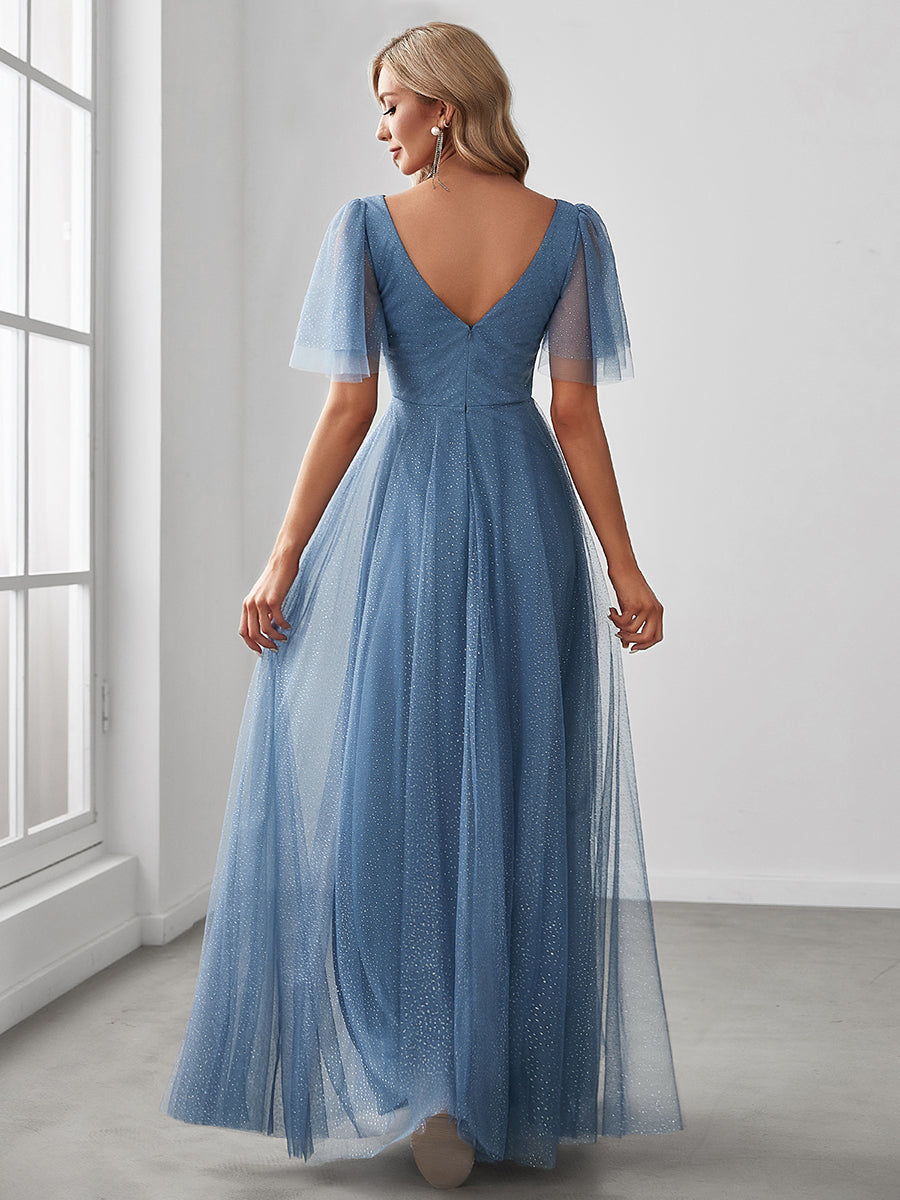 Dusty Blue Bridesmaid Gowns #style_EE00278DN