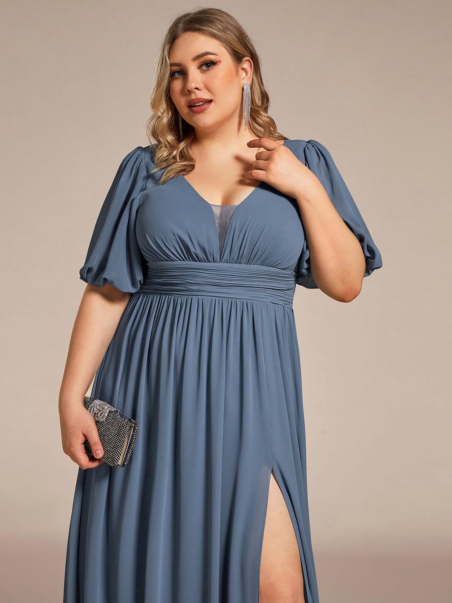 Dusty Blue Bridesmaid Gowns #style_EE01385DN