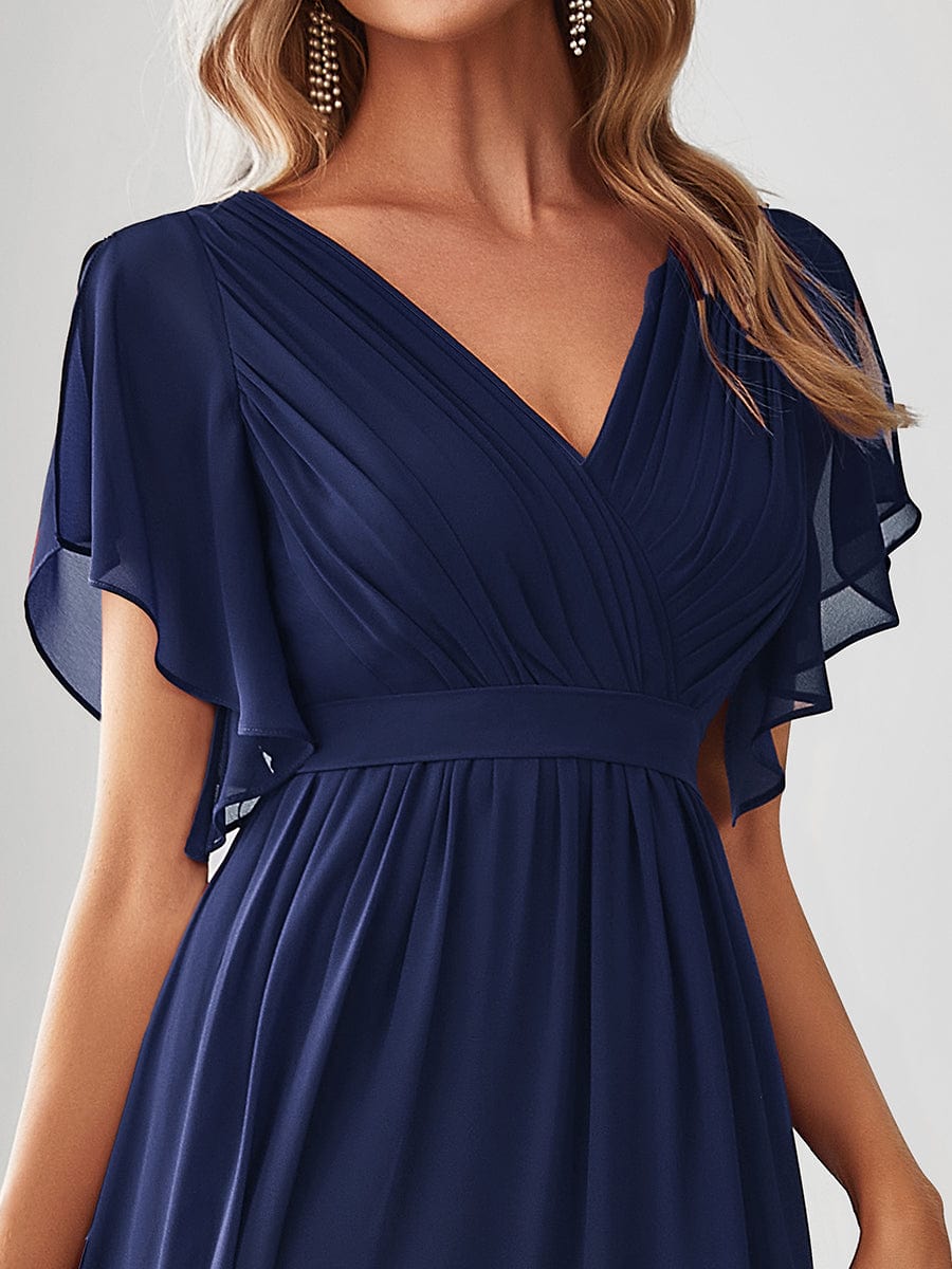 Navy Chiffon Bridesmaid Dresses #style_EE0164ANB