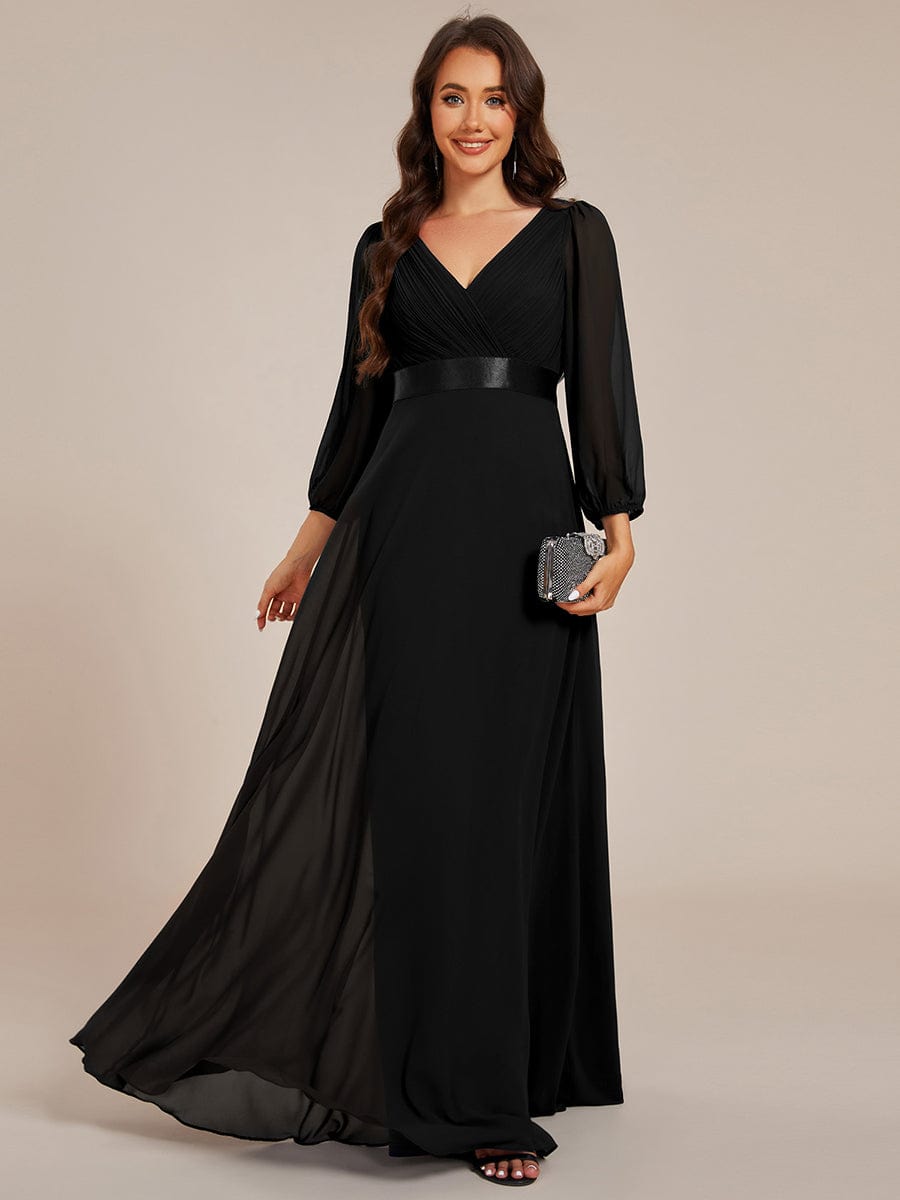 Chiffon Empire Waist Long Sleeve Maxi Evening Dress Ever Pretty UK