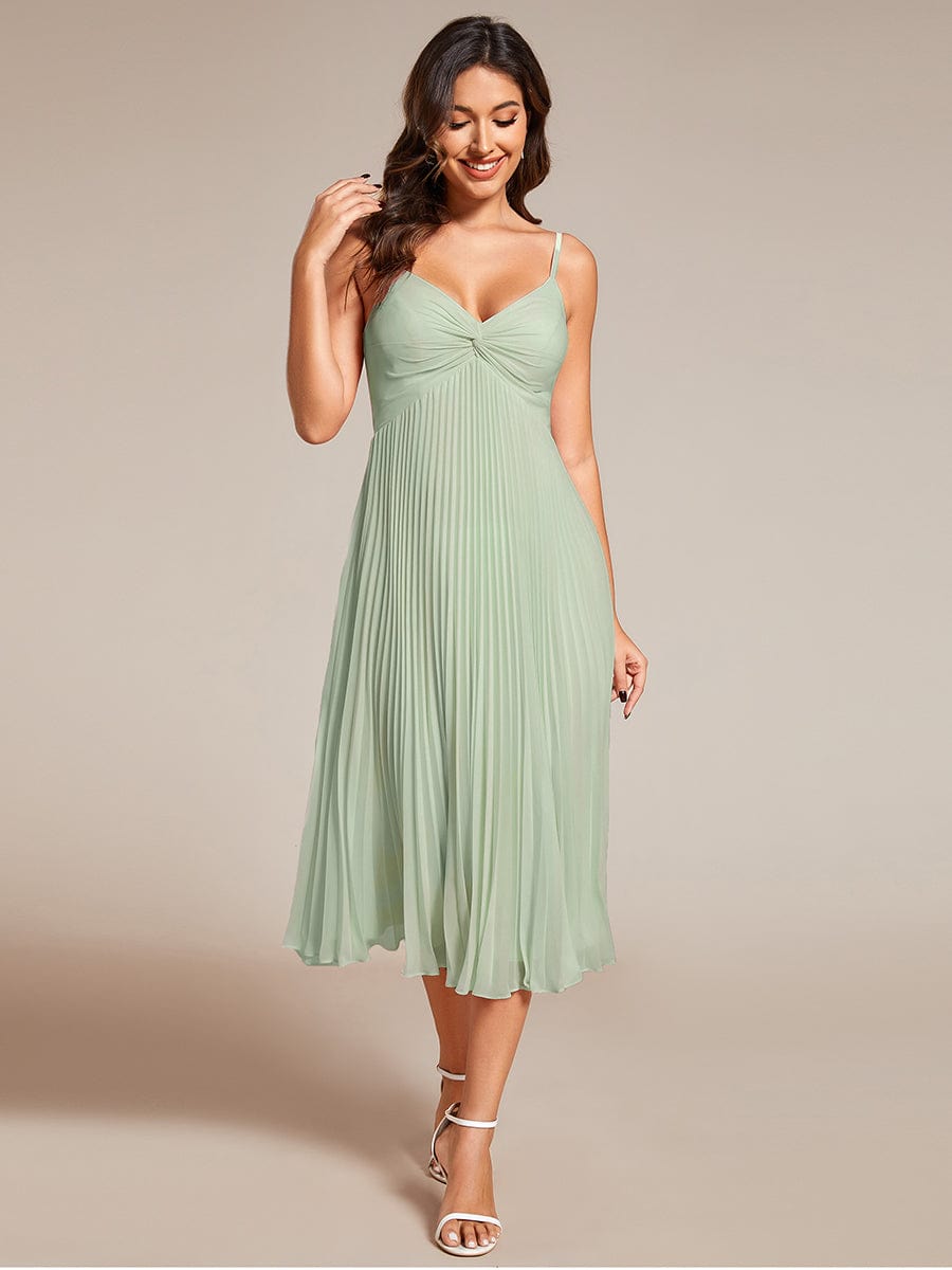 Pleated midi dress for wedding guest hotsell