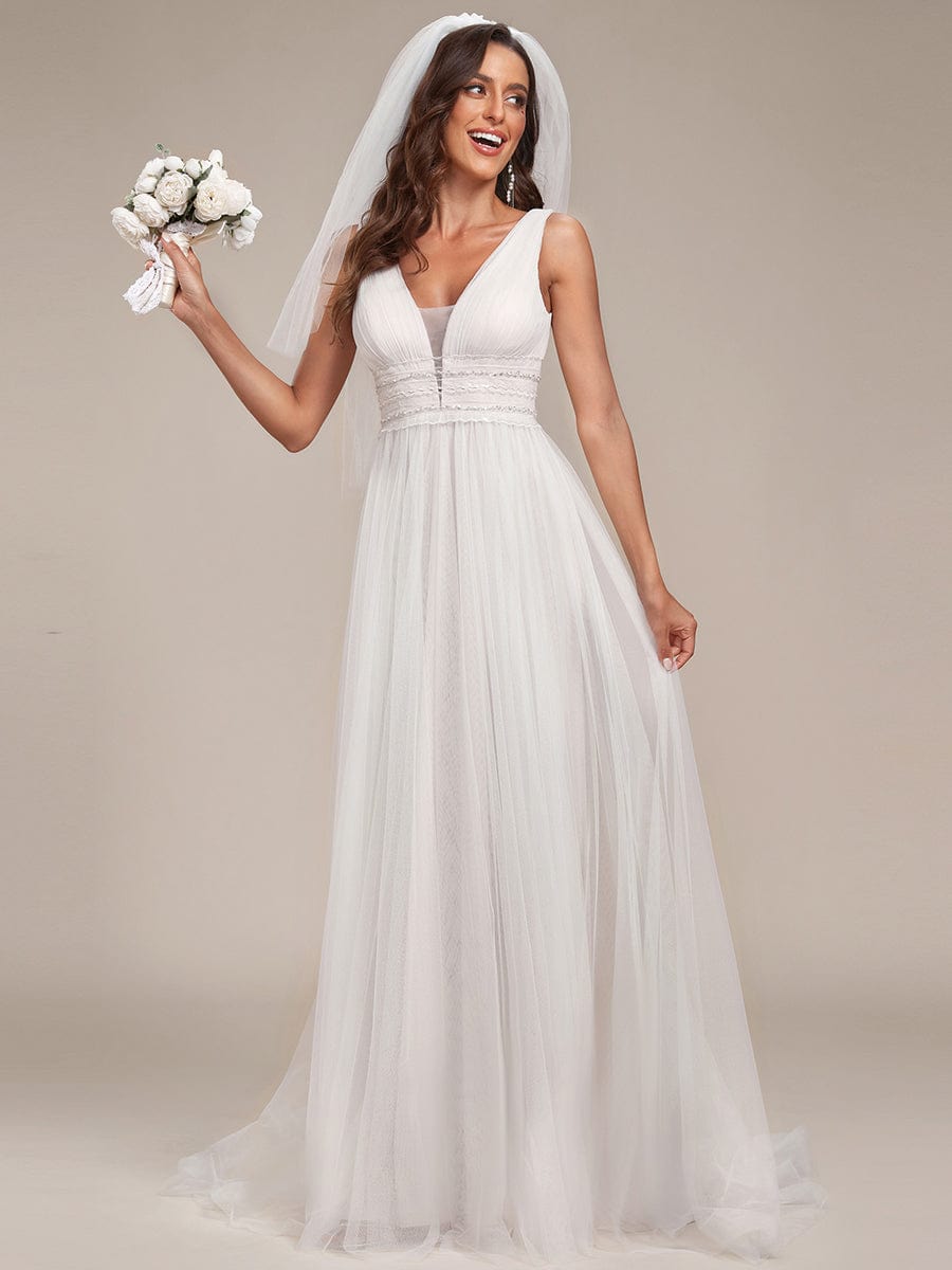 Lace Corset Back Sweetheart Sleeveless Side Slit Wedding Dress