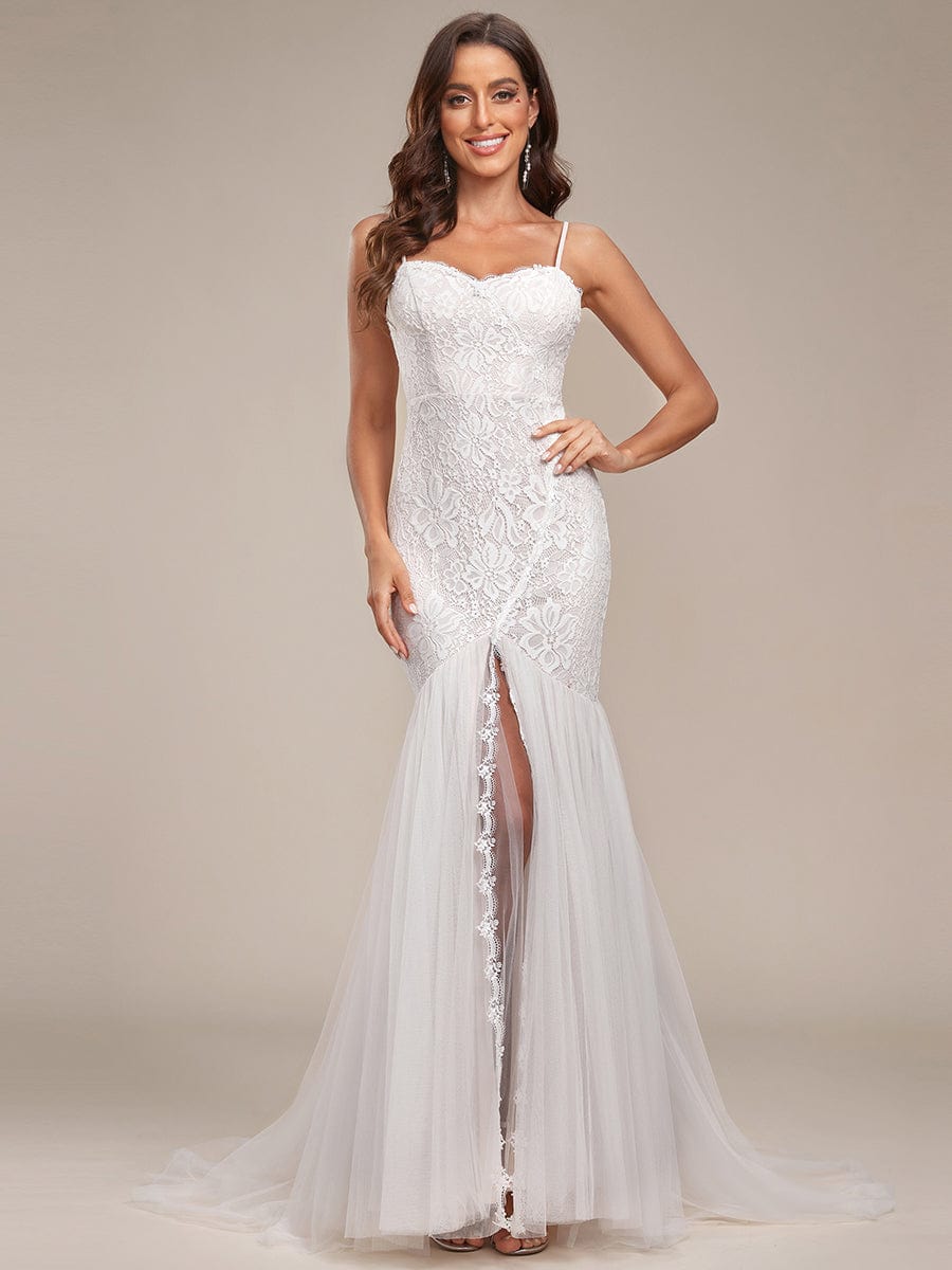 Custom Size Lace Mermaid Slit Wedding Dress Ever Pretty UK