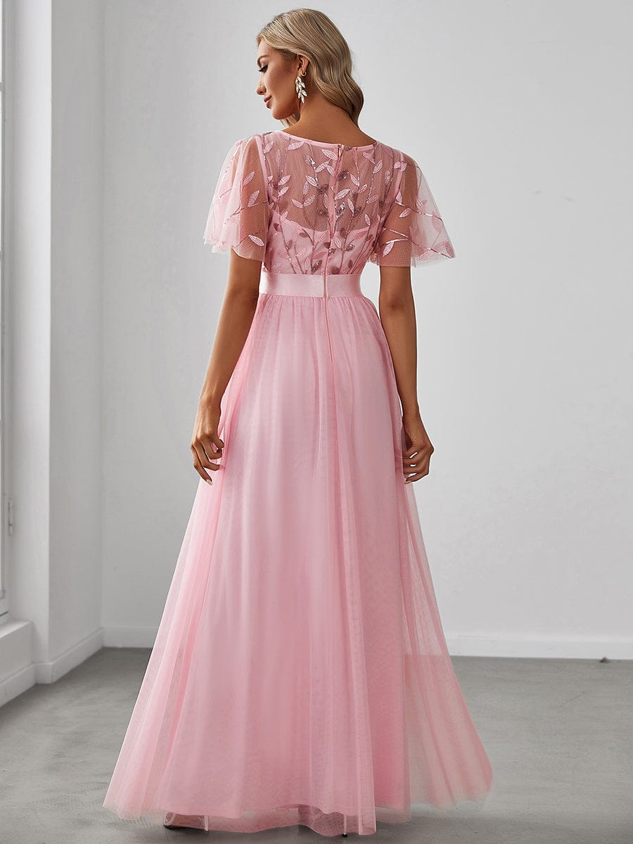 Pink Tulle Bridesmaid Dresses #style_EP00904PK