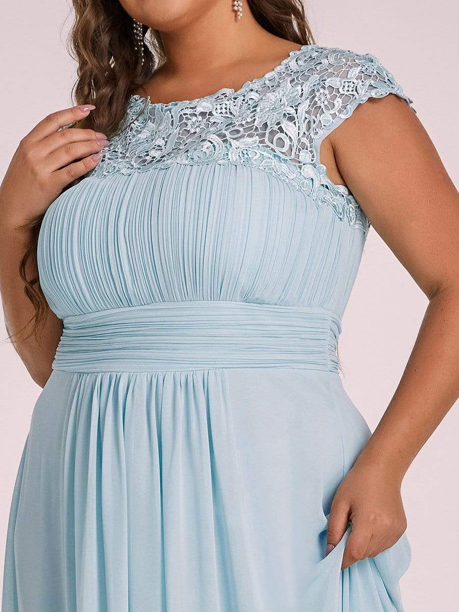 Custom Size Elegant Flattering Maxi Plus Size Evening Dress #color_Sky Blue