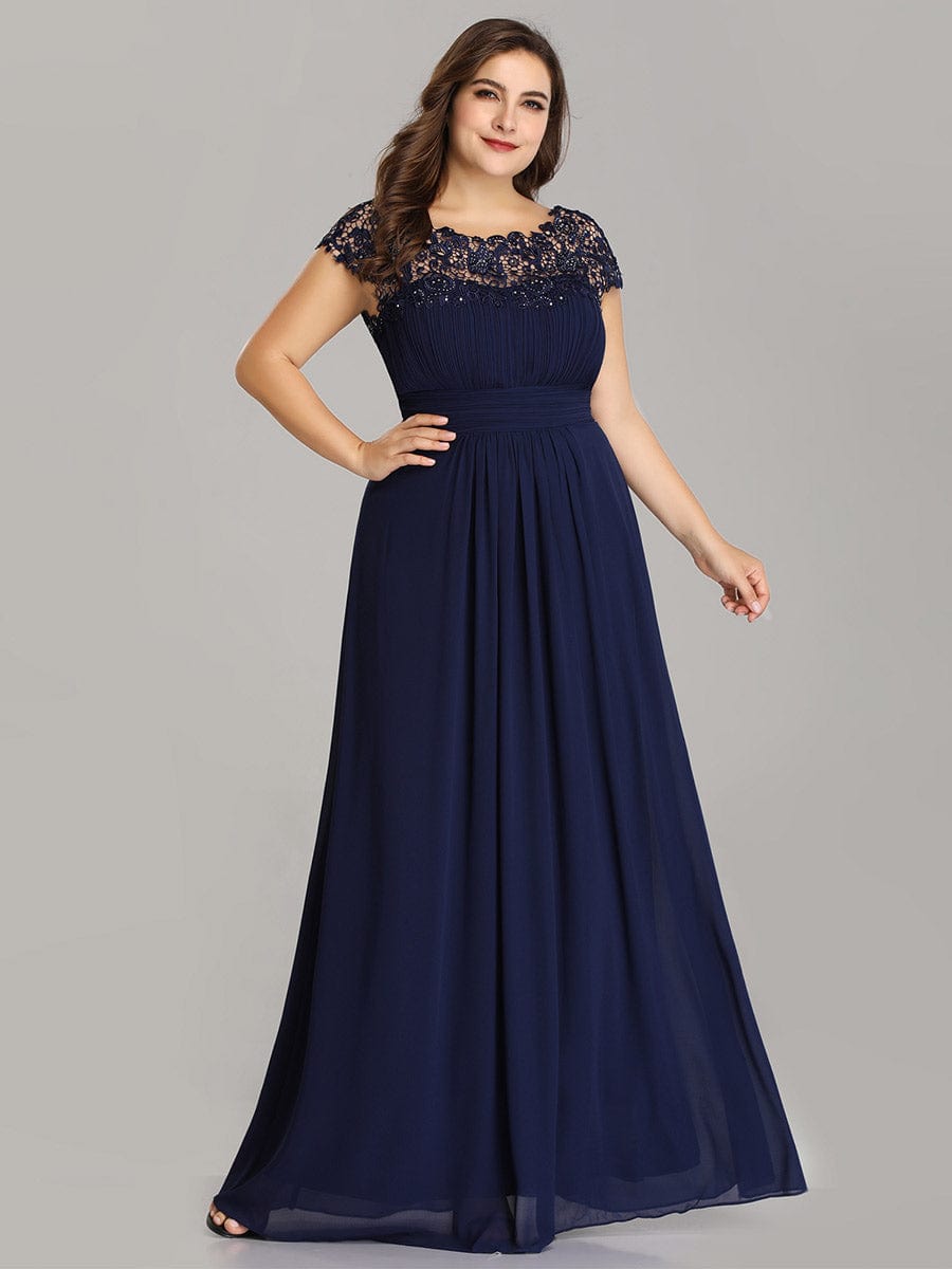 Navy Chiffon Bridesmaid Dresses #style_EP09996NB