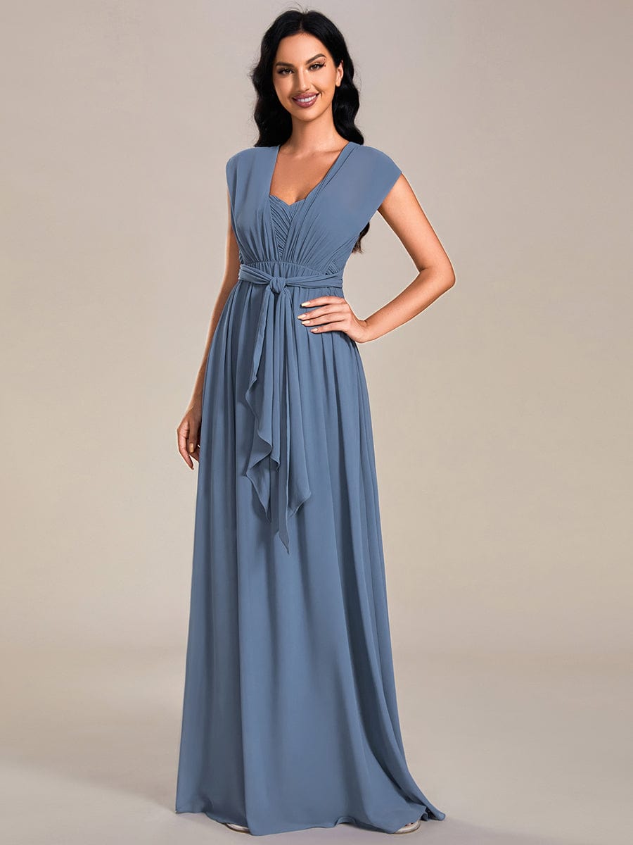 Dusty Blue Bridesmaid Gowns #style_ES01491DN