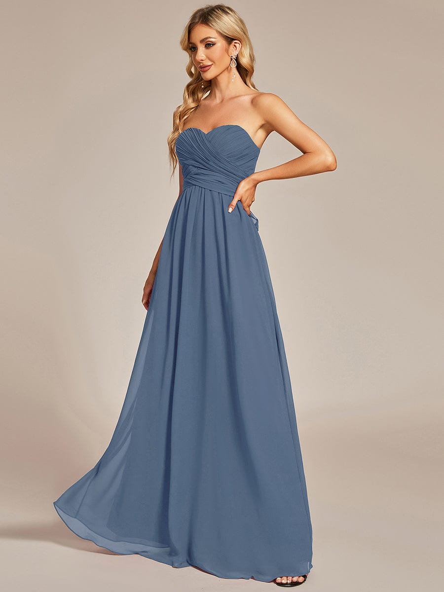 Dusty Blue Bridesmaid Gowns #style_ES01491DN