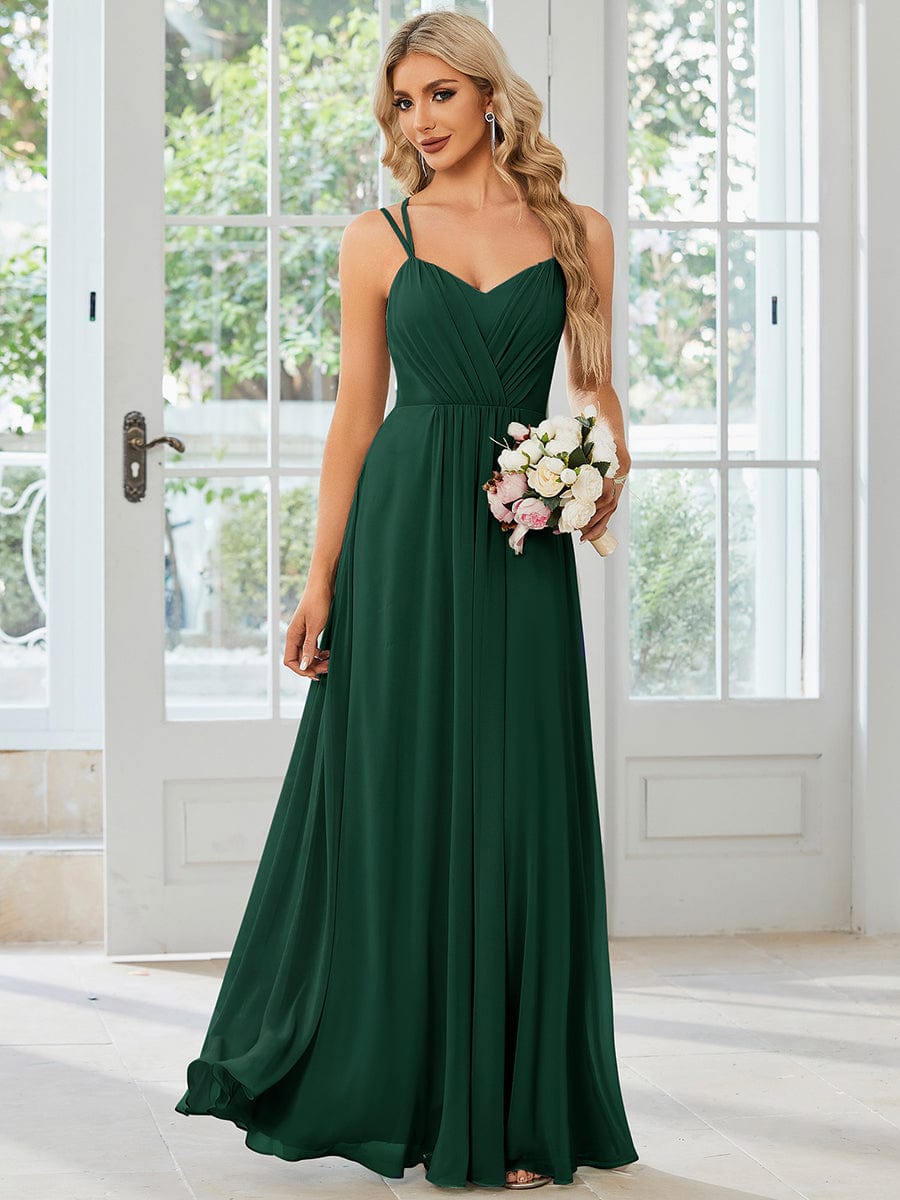 Dark green maid of honor dress best sale