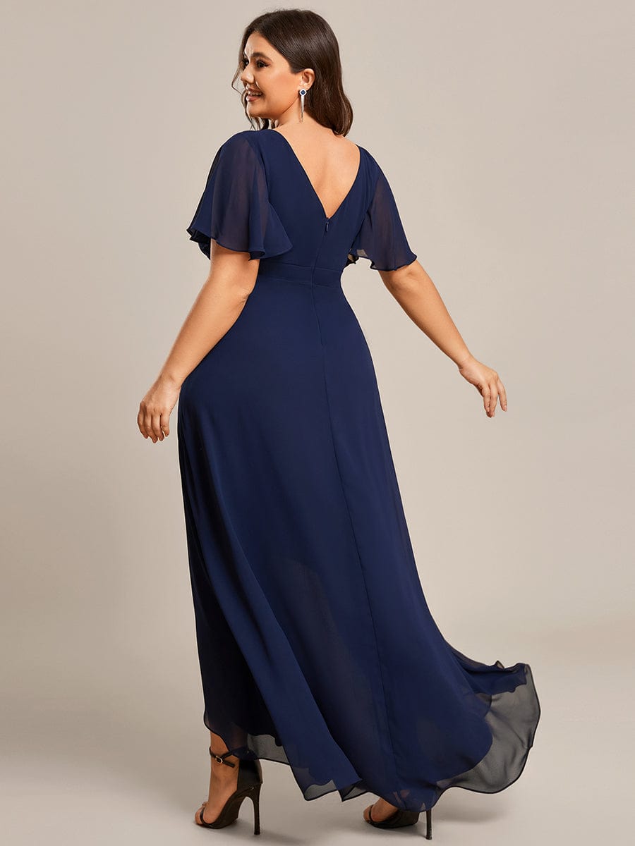 Navy Chiffon Bridesmaid Dresses #style_ES01749NB