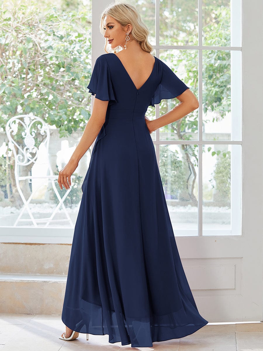 Navy Chiffon Bridesmaid Dresses #style_ES01749NB