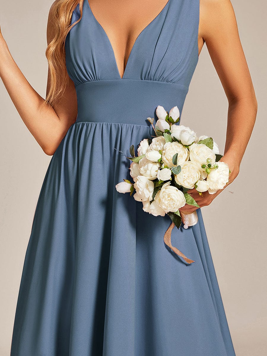 Dusty Blue Bridesmaid Gowns #style_ES01750DN