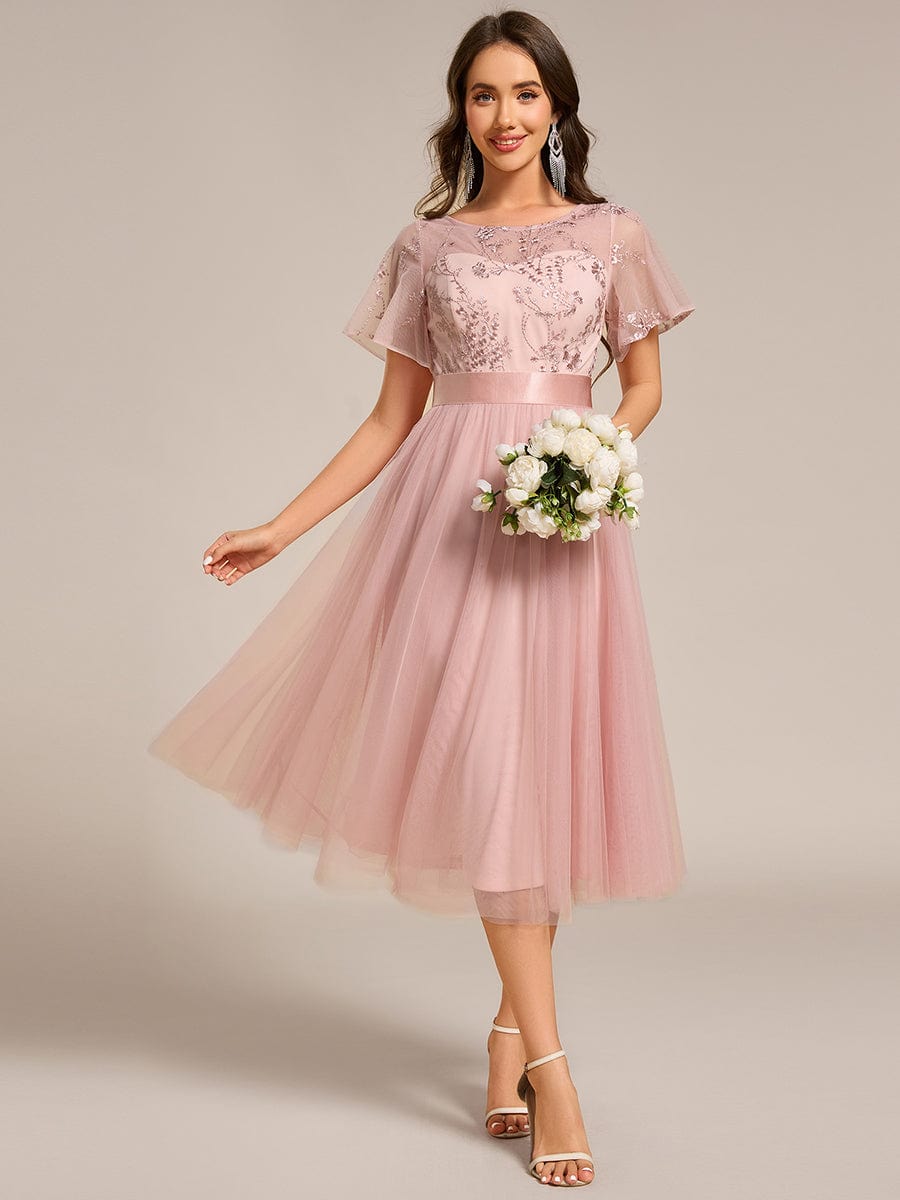 Pink Tulle Bridesmaid Dresses #style_ES02293PK