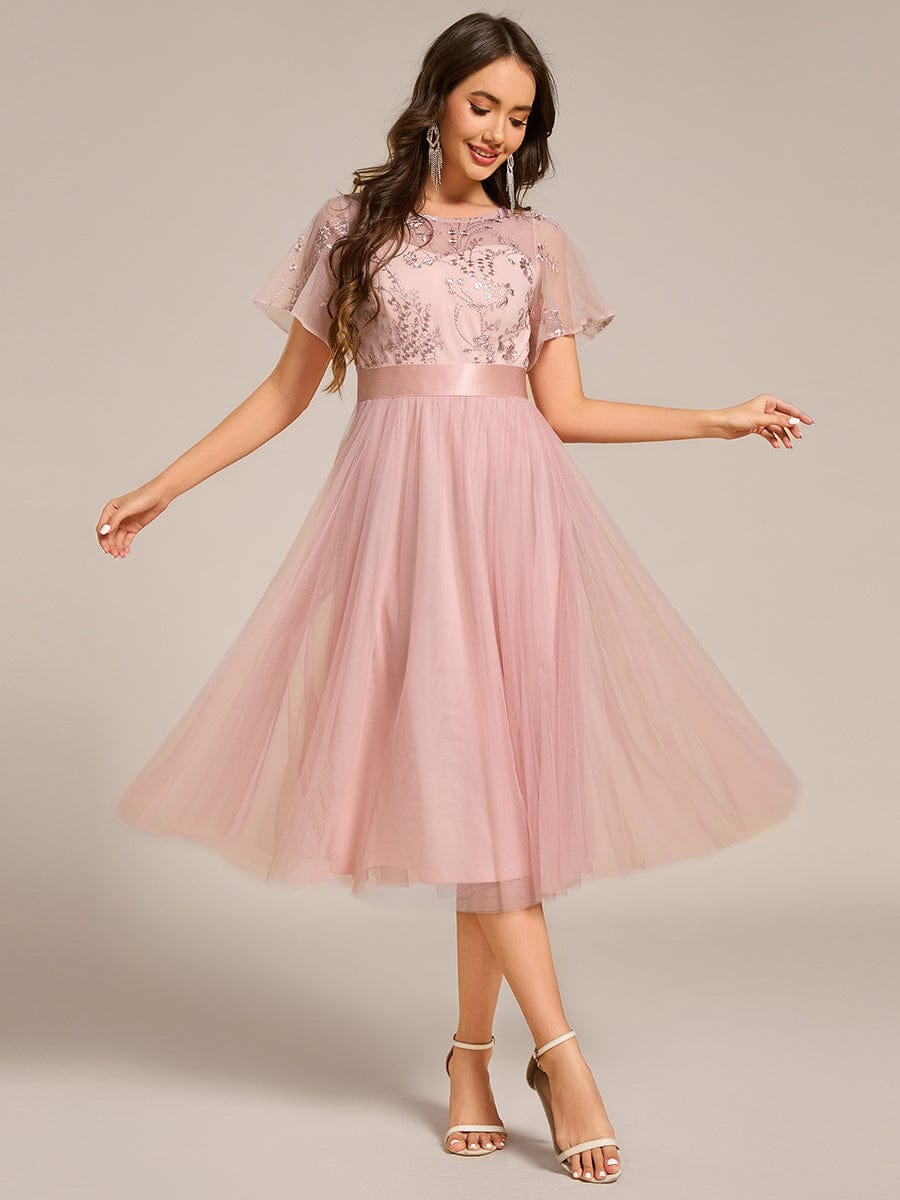 Pink Tulle Bridesmaid Dresses #style_ES02293PK