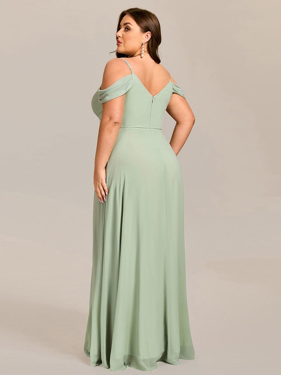 Multiway A-Line Off the Shoulder Chiffon?Maxi Bridesmaid Dress #color_Mint Green