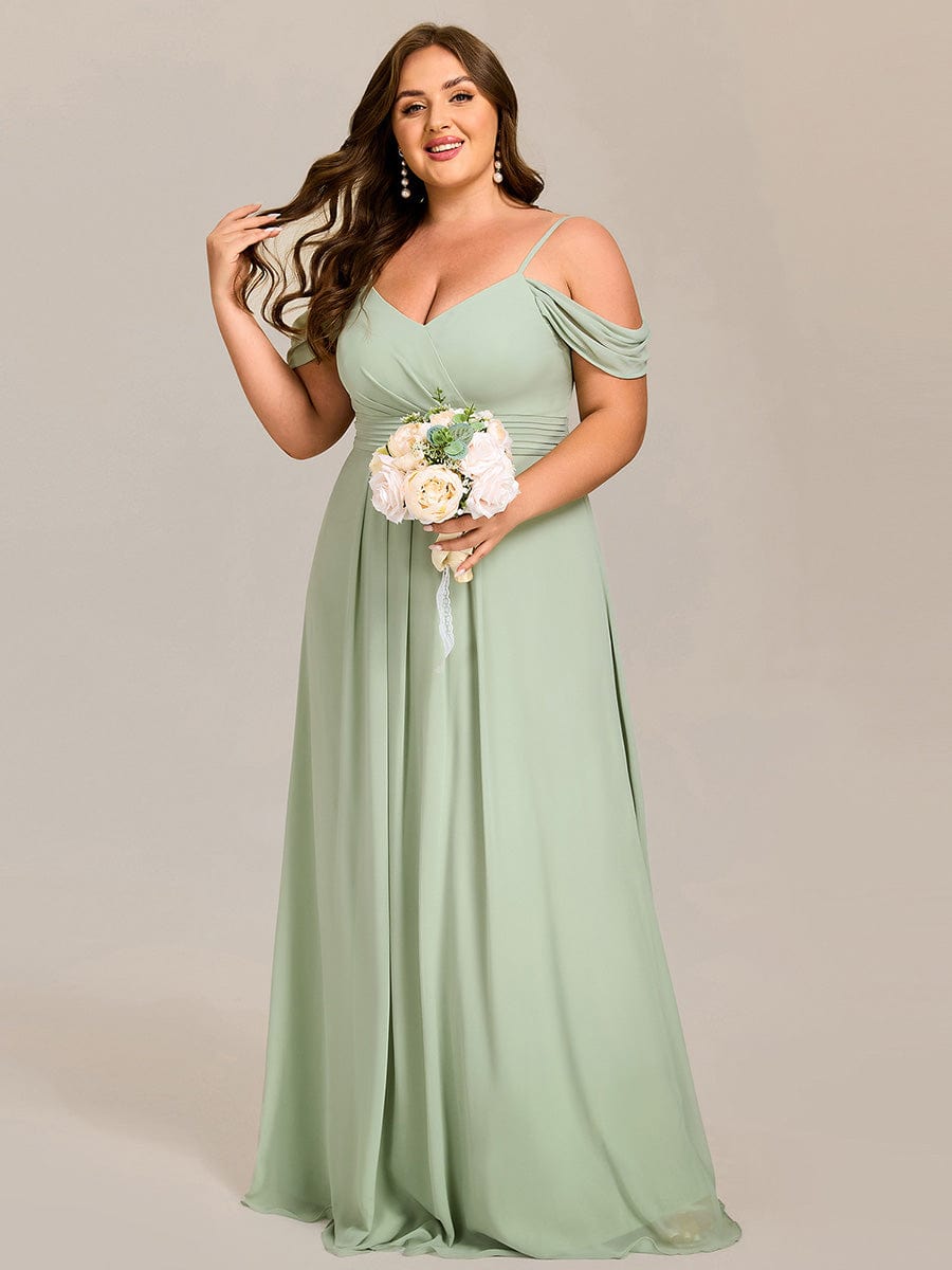 Multiway A-Line Off the Shoulder Chiffon?Maxi Bridesmaid Dress #color_Mint Green