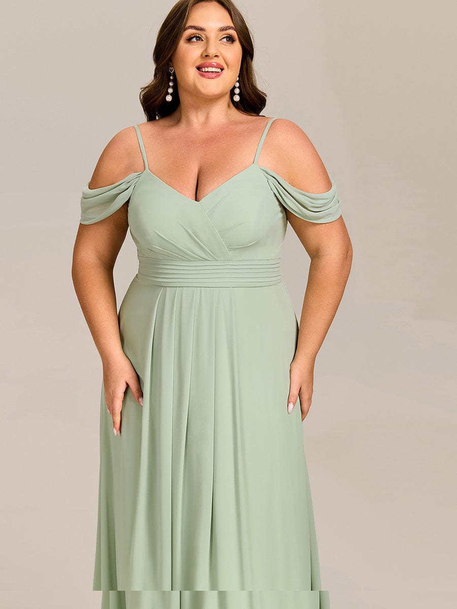 Multiway A-Line Off the Shoulder Chiffon?Maxi Bridesmaid Dress #color_Mint Green