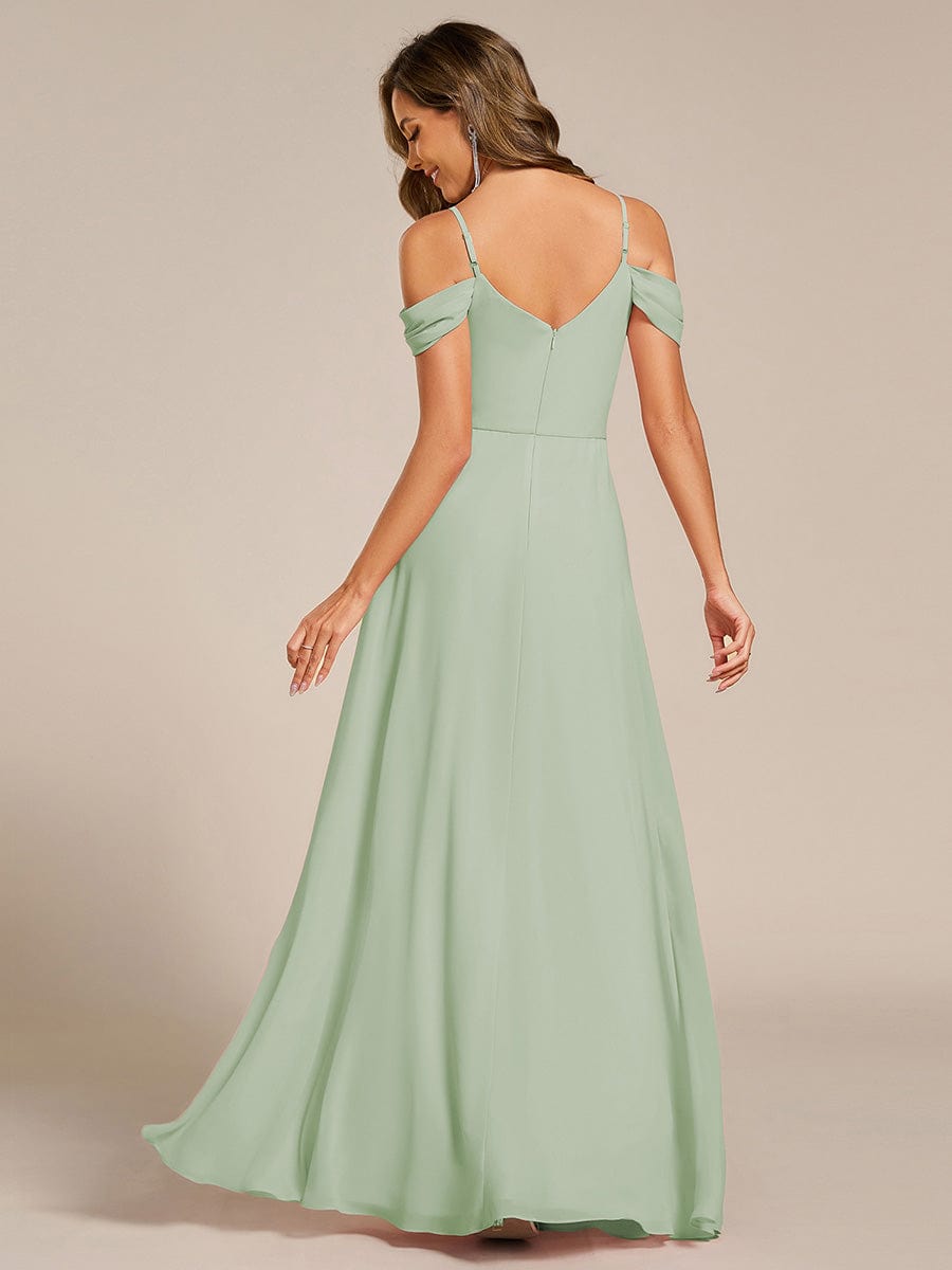 Multiway A-Line Off the Shoulder Chiffon?Maxi Bridesmaid Dress #color_Mint Green