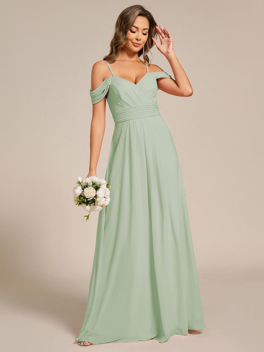 Multiway A-Line Off the Shoulder Chiffon?Maxi Bridesmaid Dress #color_Mint Green