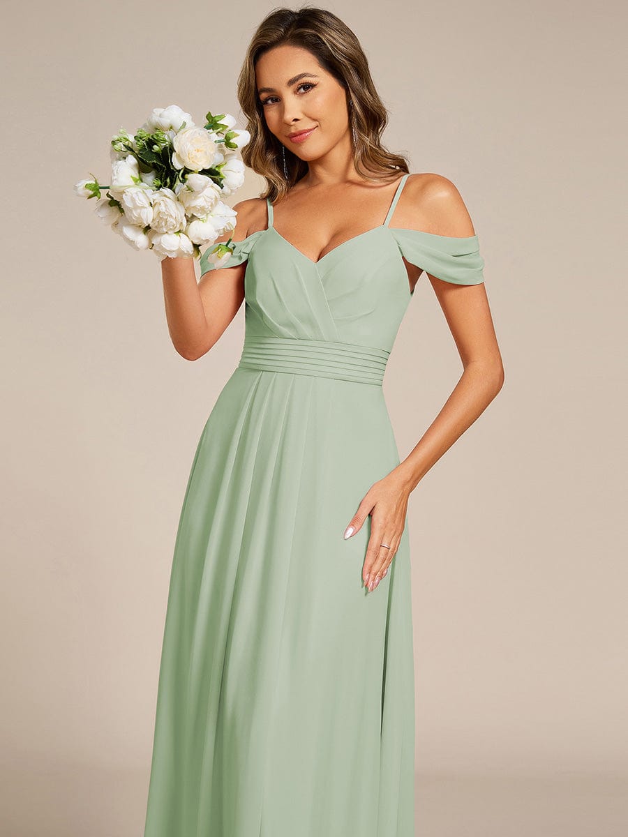 Multiway A-Line Off the Shoulder Chiffon?Maxi Bridesmaid Dress #color_Mint Green