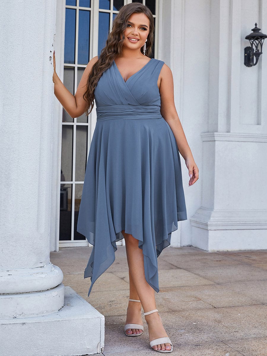 Dusty Blue Bridesmaid Gowns #style_ES03143DN