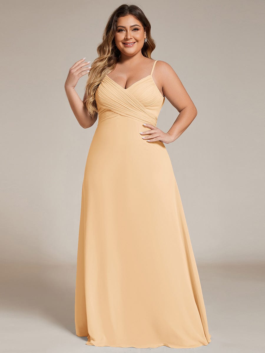 Sweetheart Draped Back Floor Length Bridesmaid Dress #color_Champagne