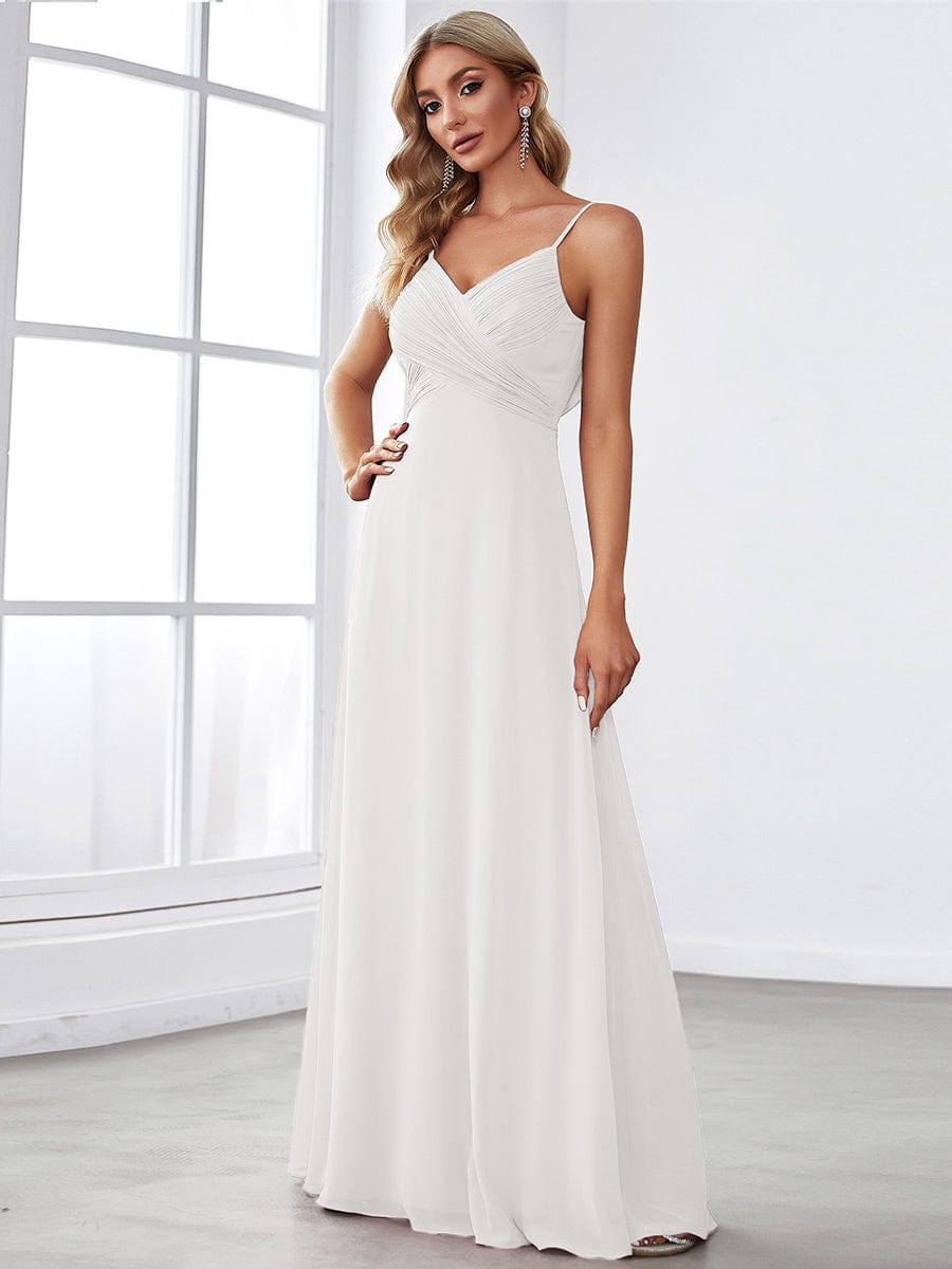 Sweetheart Draped Back Maxi Bridesmaid Dress #color_Cream