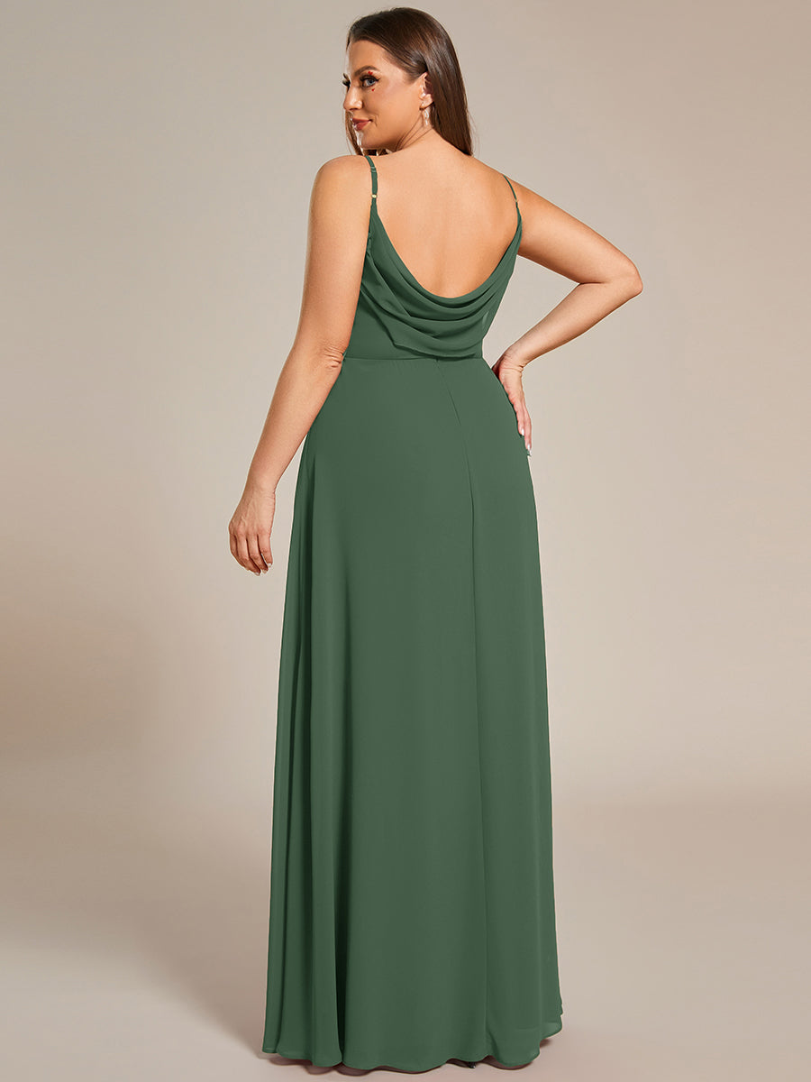 Sweetheart Draped Back Floor Length Bridesmaid Dress #color_Eucalyptus Green