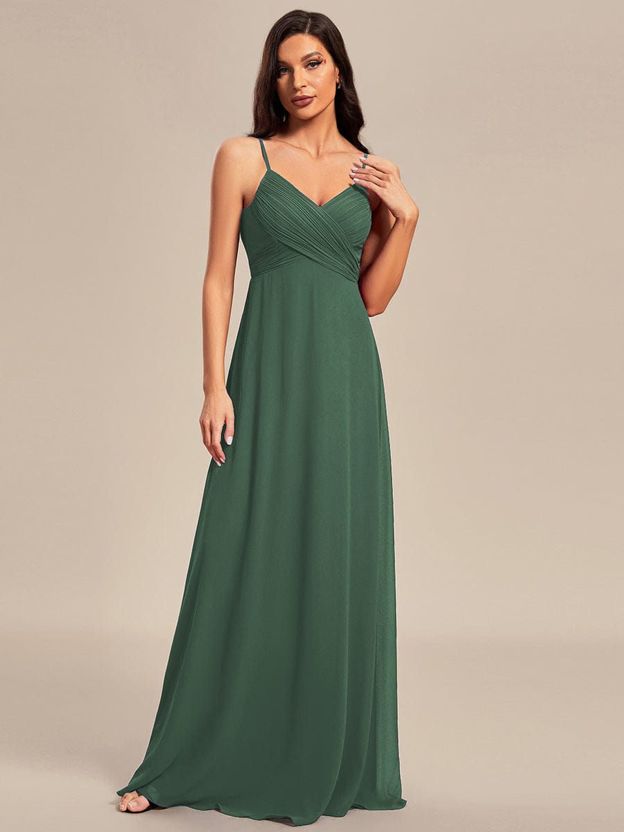 Sweetheart Draped Back Floor Length Bridesmaid Dress #color_Eucalyptus