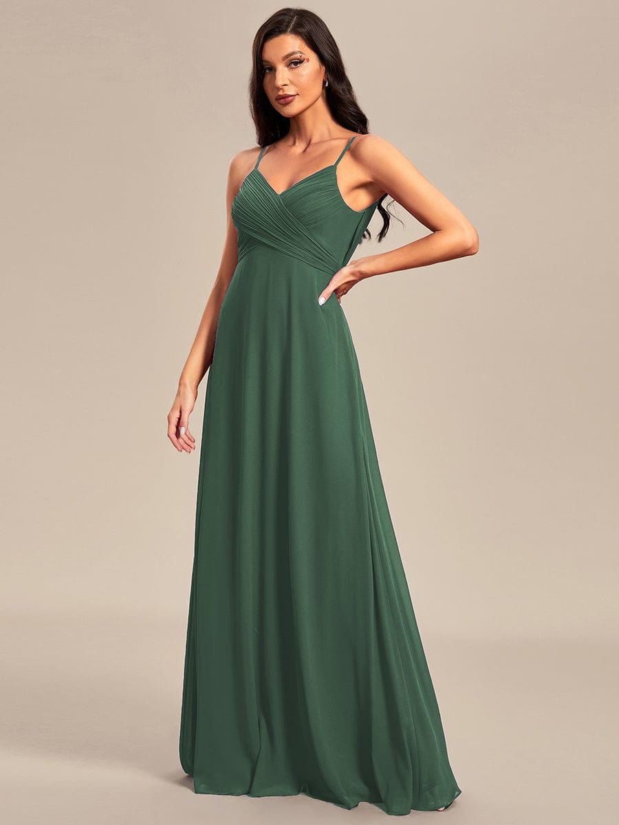 Sweetheart Draped Back Floor Length Bridesmaid Dress #color_Eucalyptus Green