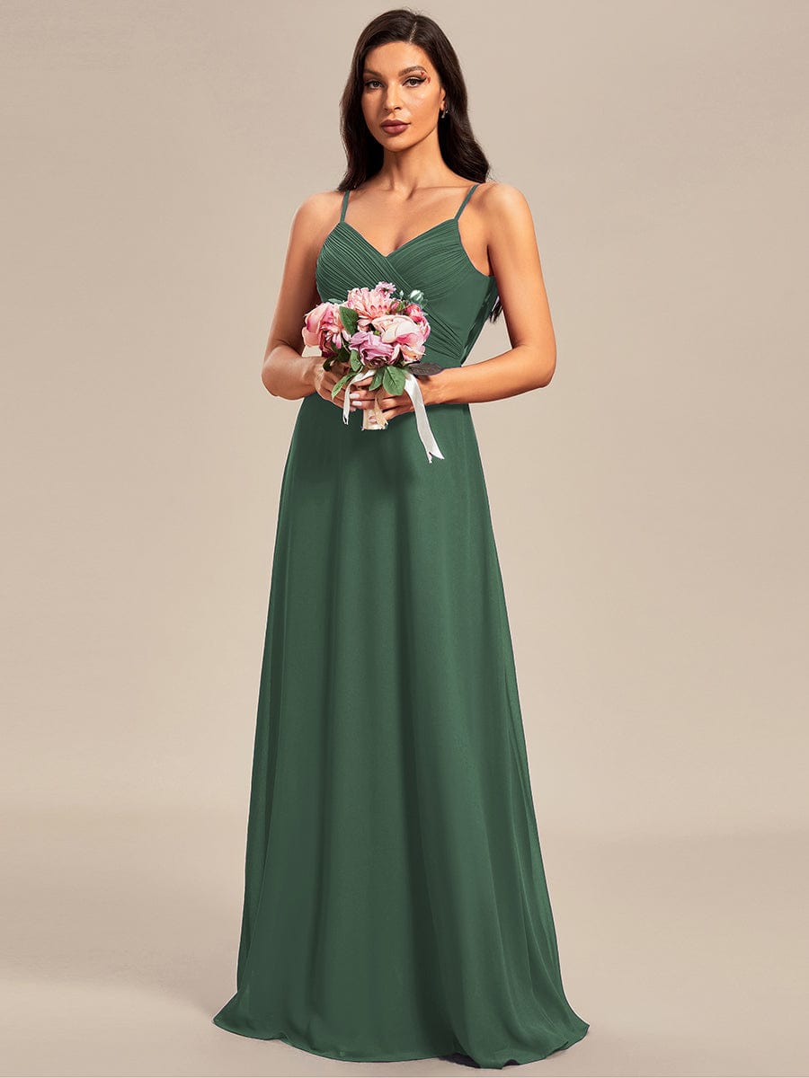 Sweetheart Draped Back Floor Length Bridesmaid Dress #color_Eucalyptus Green