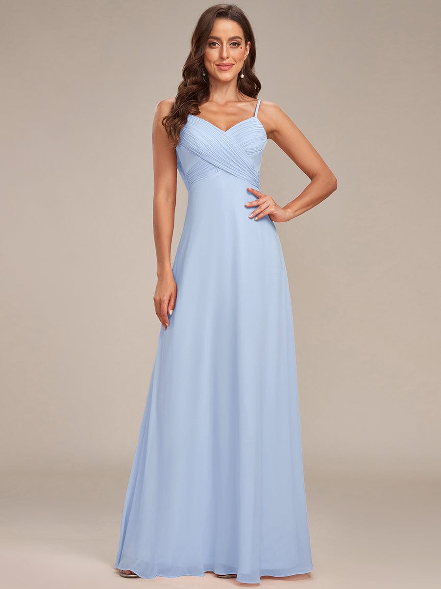 Sweetheart Draped Back Floor Length Bridesmaid Dress #color_Ice Blue