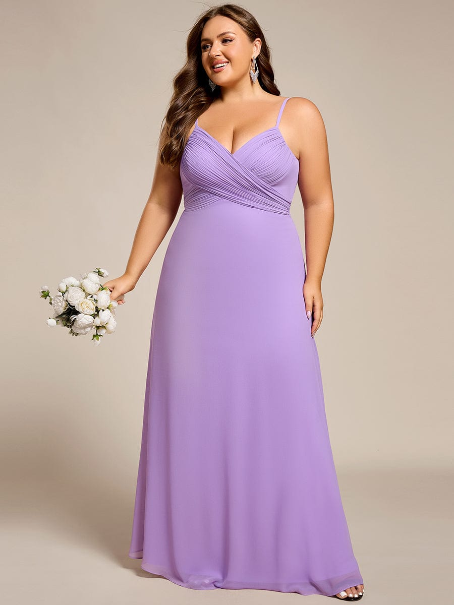 Sweetheart Draped Back Floor Length Bridesmaid Dress #color_Lavender