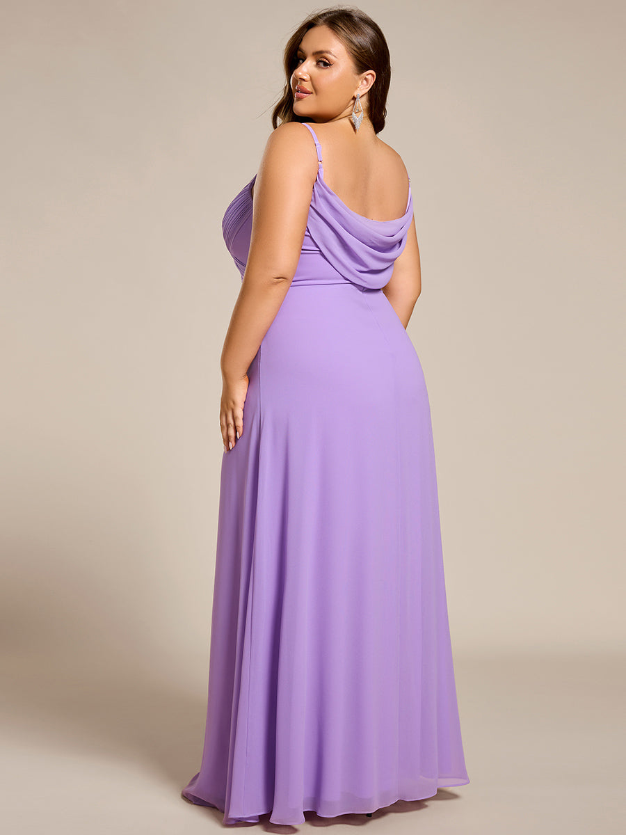 Sweetheart Draped Back Floor Length Bridesmaid Dress #color_Lavender