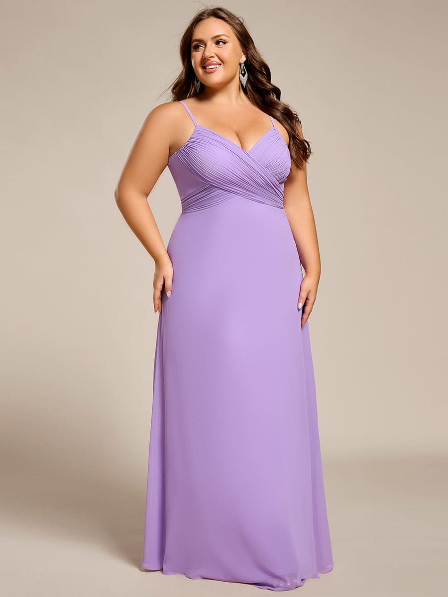 Sweetheart Draped Back Floor Length Bridesmaid Dress #color_Lavender