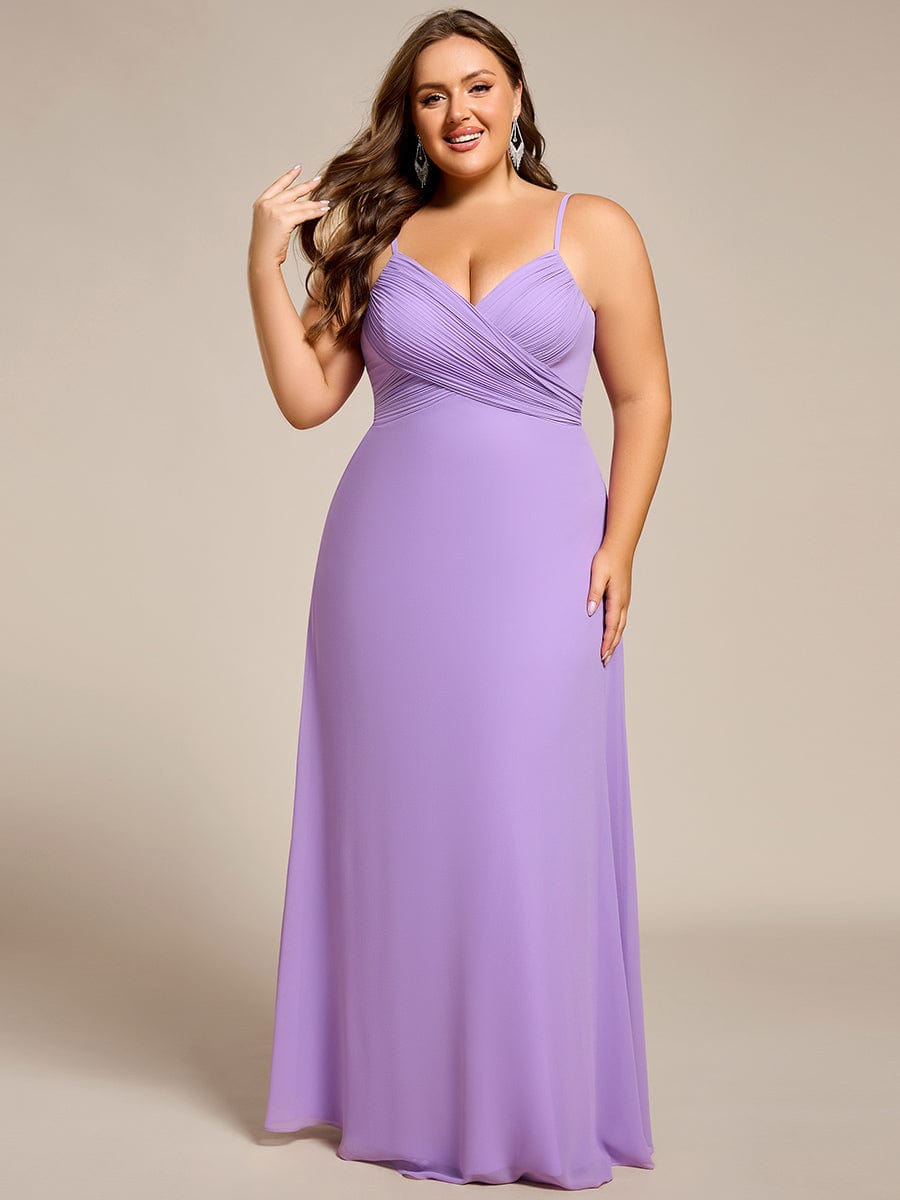 Sweetheart Draped Back Floor Length Bridesmaid Dress #color_Lavender