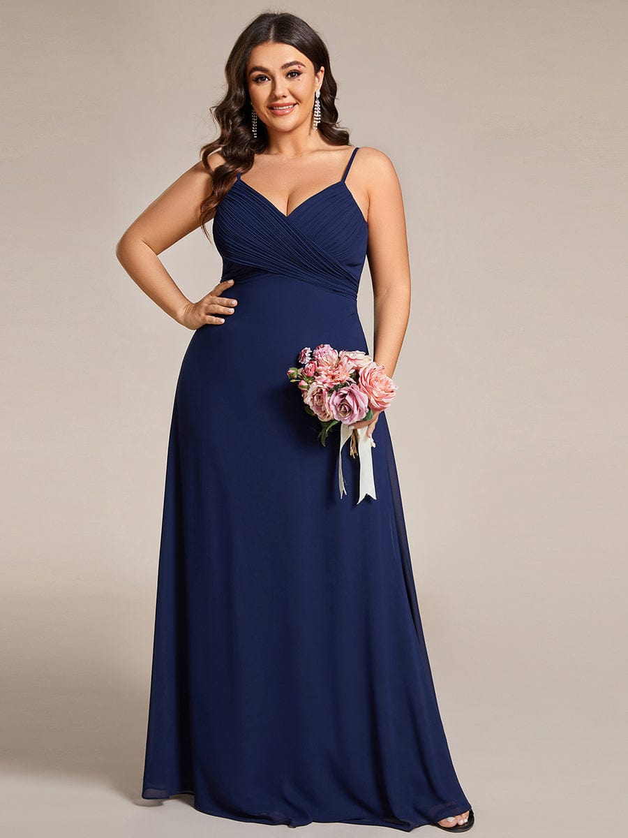 Navy Chiffon Bridesmaid Dresses #style_ES80026NB