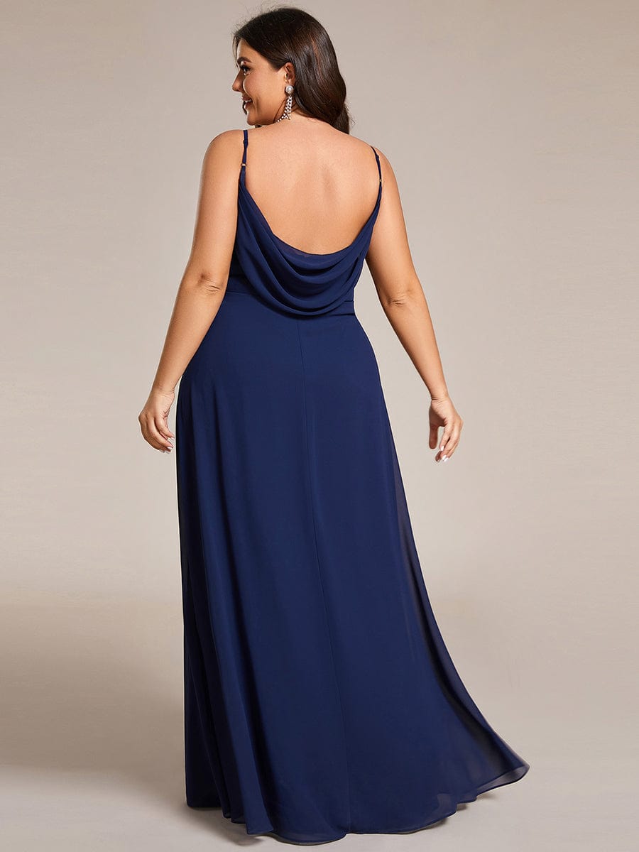 Navy Chiffon Bridesmaid Dresses #style_ES80026NB