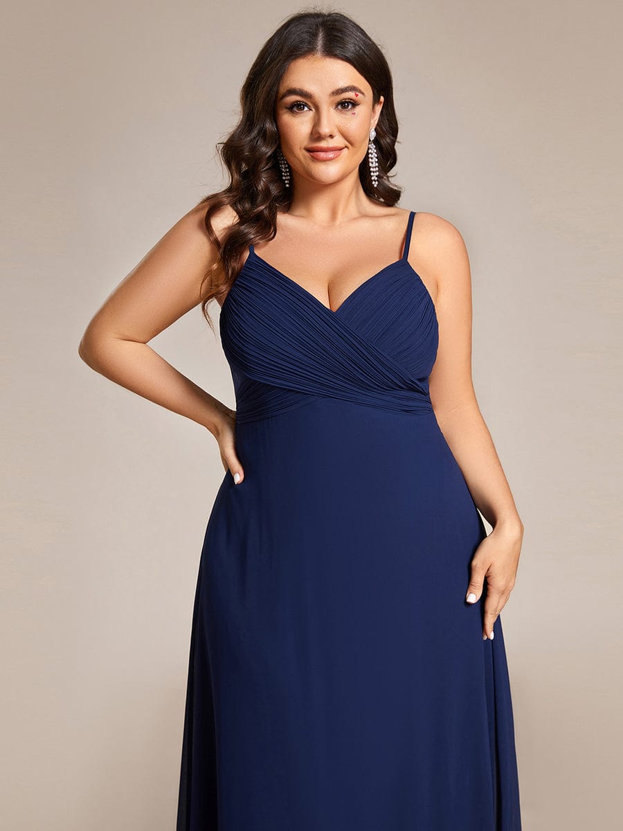 Navy Chiffon Bridesmaid Dresses #style_ES80026NB